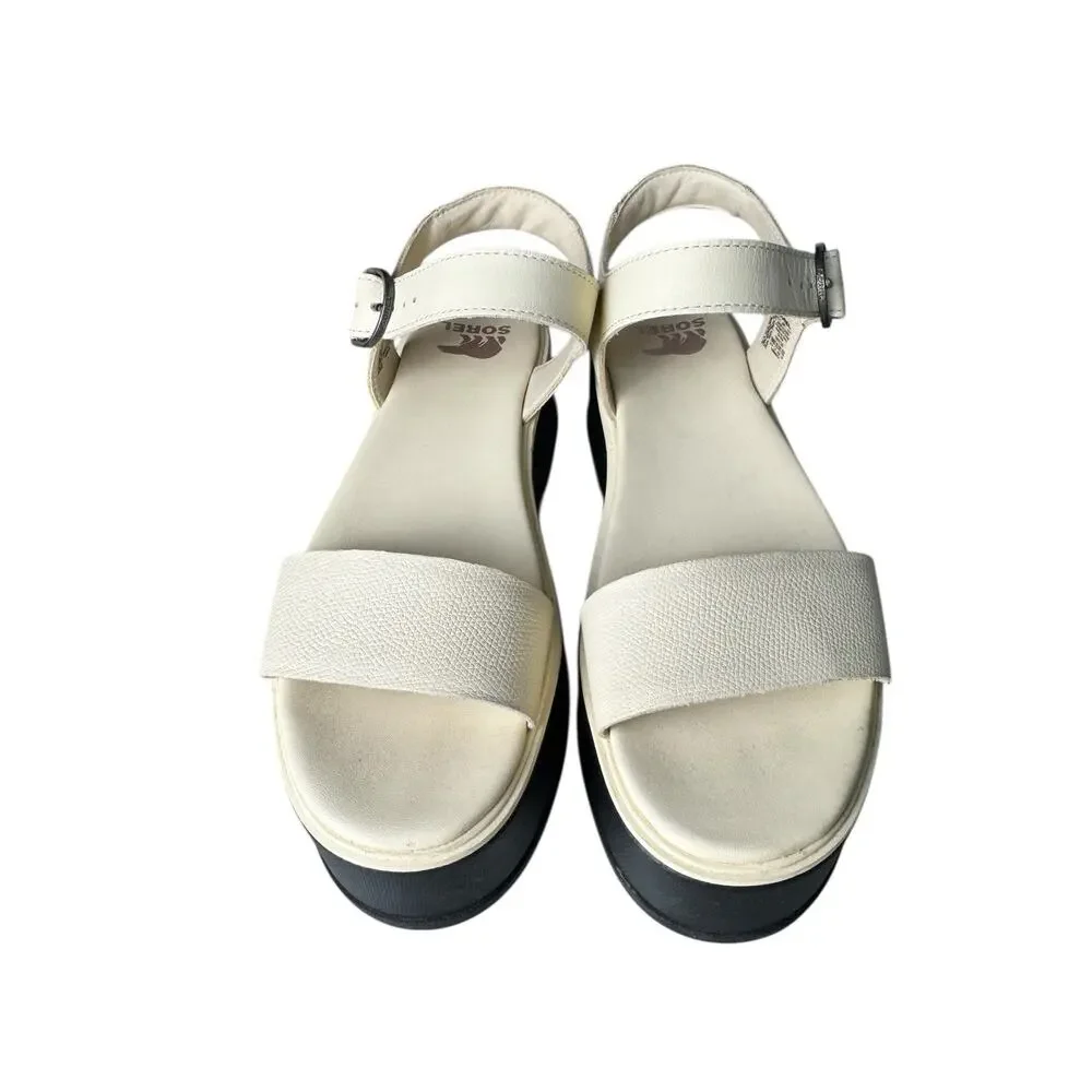 Sorel Womens Dayspring Platform Sandal Honey White Sz 7.5 Coastal Modern Neutral - Picture 3 of 11